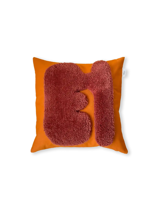 mija LIVING oranges Zierkissen mit abstrakter organischer Form aus Schurwolle, handgetuftet und Hochflor