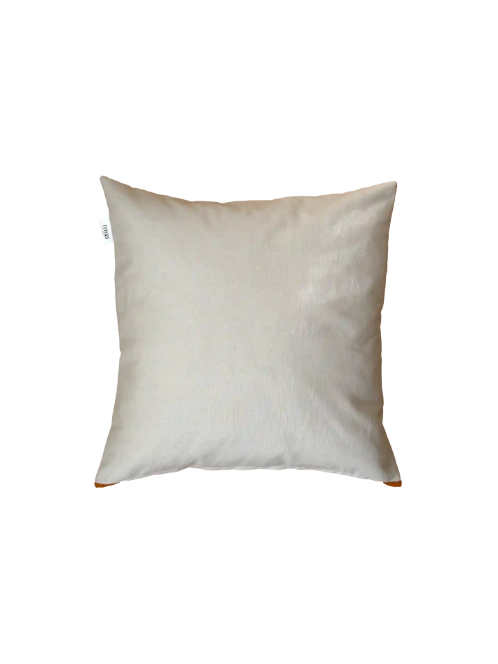 mija LIVING Rückseite oranges Zierkissen mit abstrakter organischer Form aus Schurwolle, handgetuftet und Hochflor aus Bio-Baumwolle