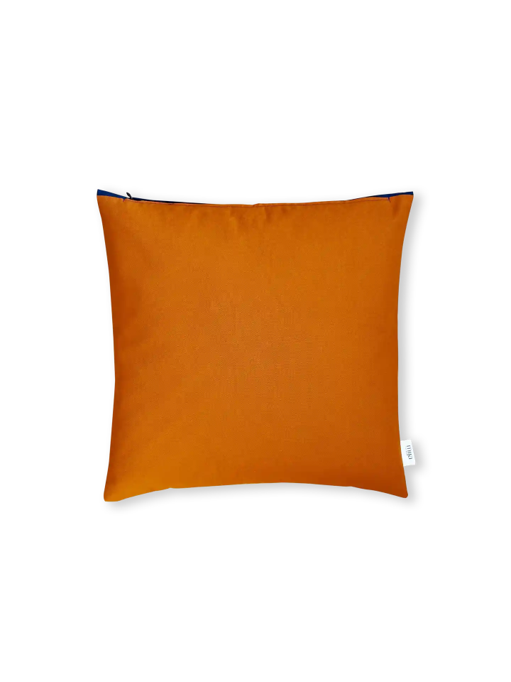 Rückseite Dekokissen aus kbA-Baumwolle in orange