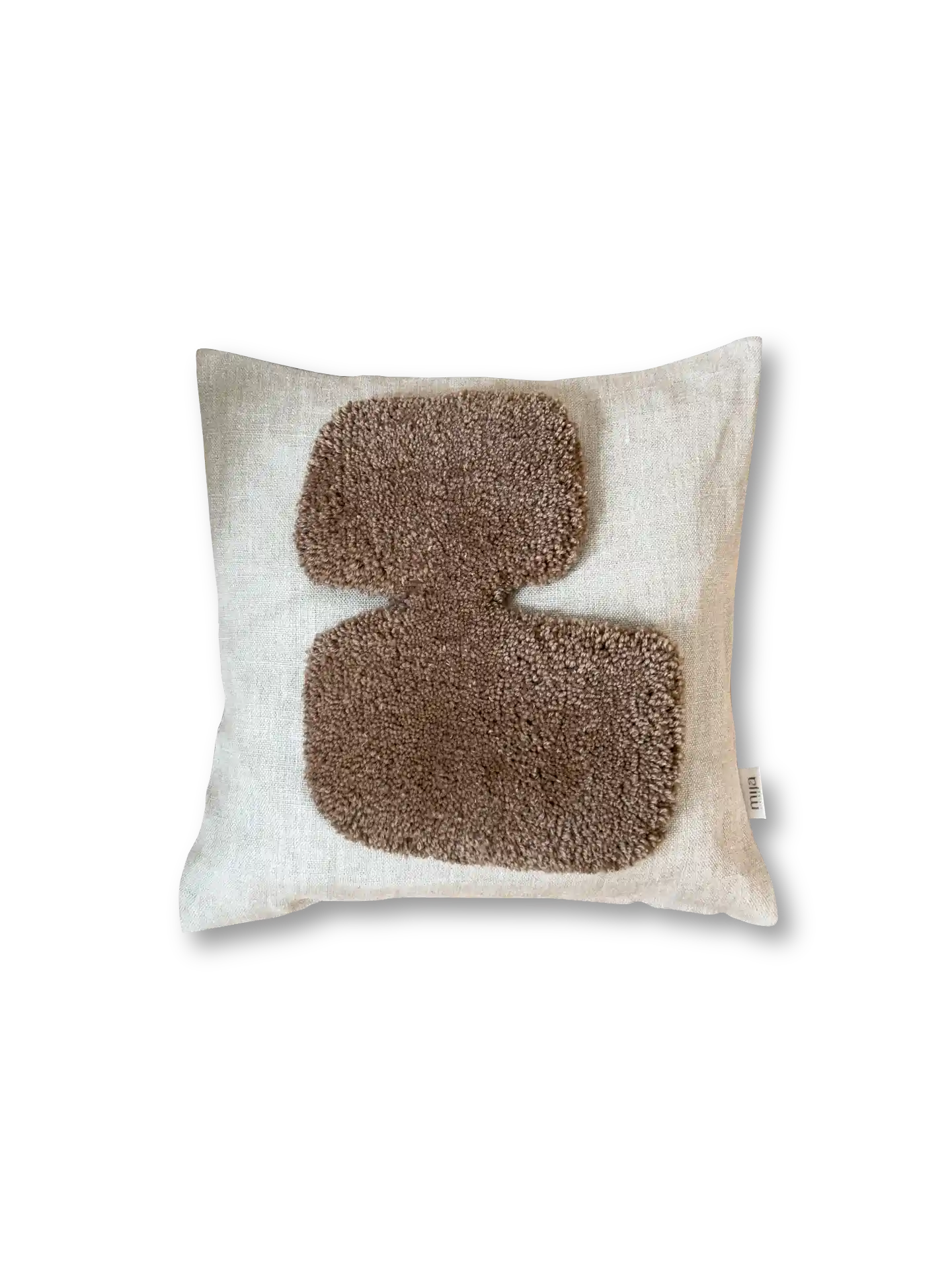mija LIVING nachhaltiges naturfarbenes Sofakissen mit kuscheliger Hochflor-Haptik
