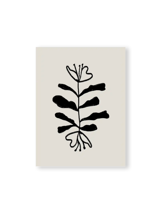 kunst blumen schwarz auf beige