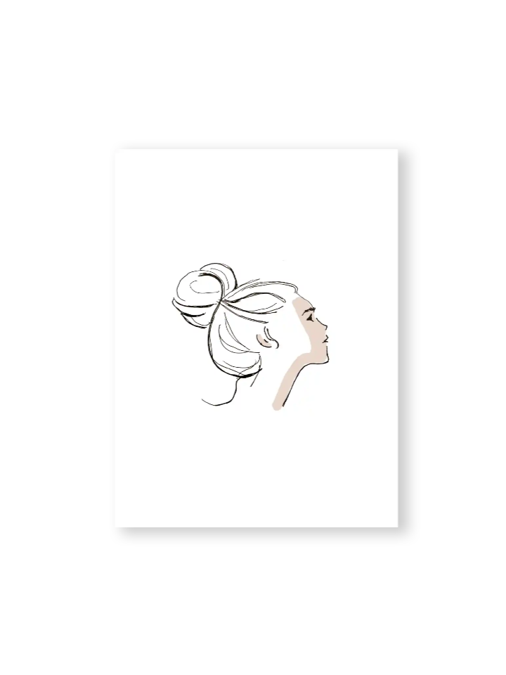 bilder kunst illustration mädchen mit highbun