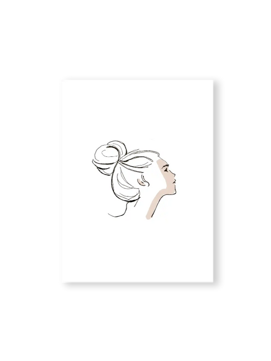 bilder kunst illustration mädchen mit highbun