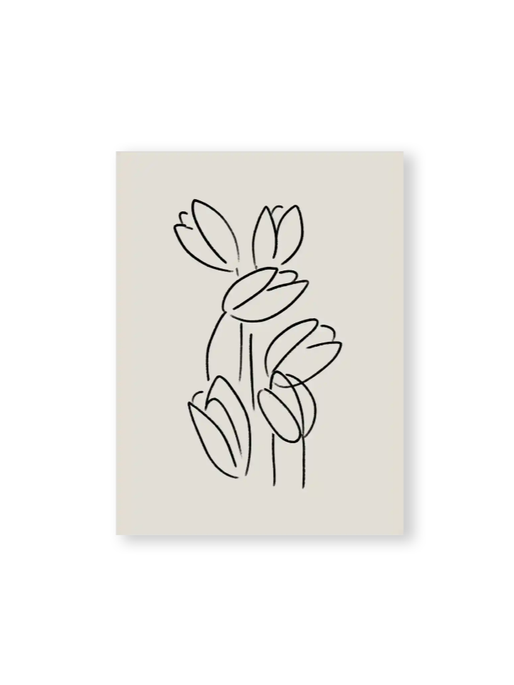 bilder kunst illustration frühlingsboten tulpen mit beige ton