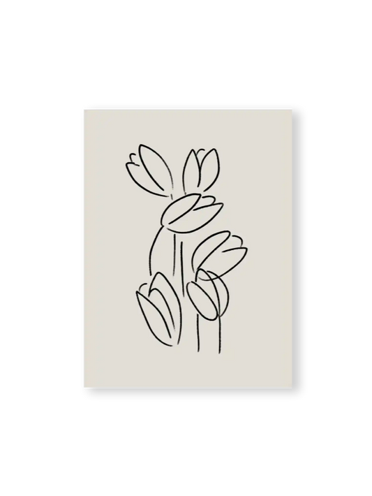 bilder kunst illustration frühlingsboten tulpen mit beige ton