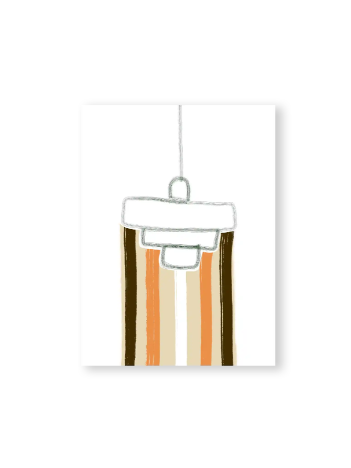 bild kunst illustration mid century lampe mit retro farben