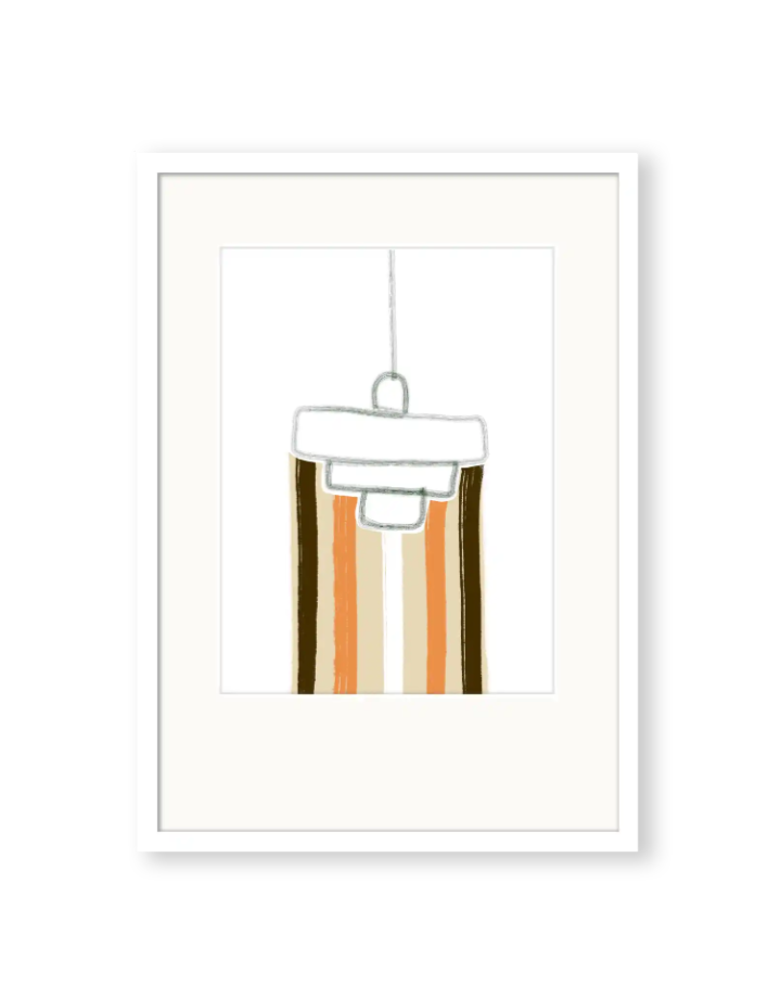 bild kunst illustration mid century lampe mit retro farben