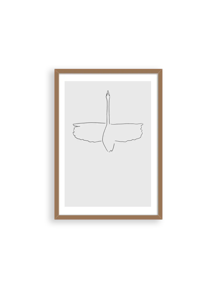 Poster Schwan minimalistisch und schlicht in der Formsprache