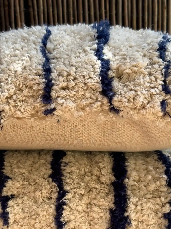 mija living sofakissen blue-stripes beige und blau in 40x40 cm