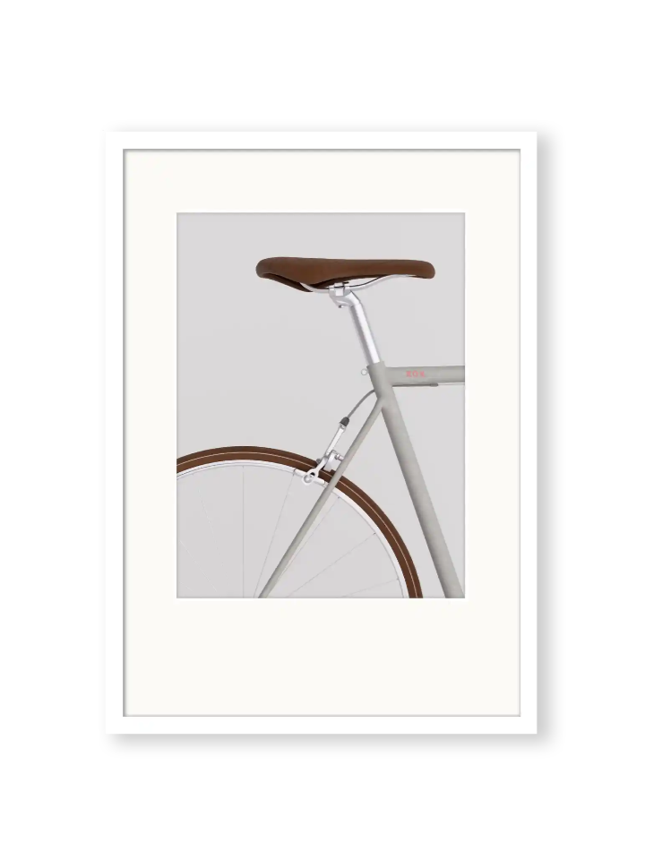 print fahrrad retro und vintage in weißem bilderrahmen